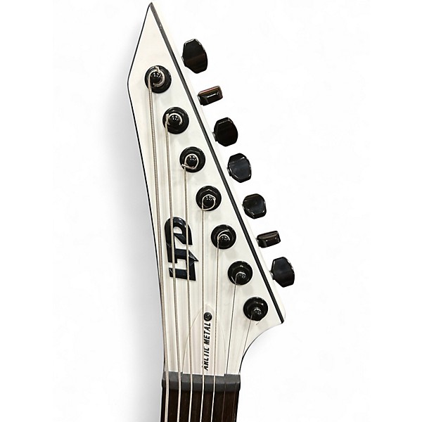 Used Esp Ltd ARCTIC METAL M-HT SATIN WHITE Solid Body Electric Guitar