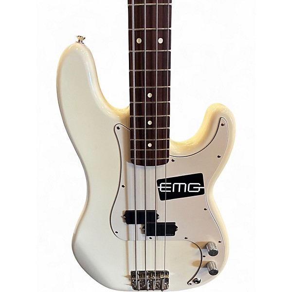 Used Fender Standard Precision Bass Olympic White Electric Bass Guitar
