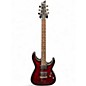 Used Schecter Guitar Research Damien Elite 6 Black Cherry Solid Body Electric Guitar