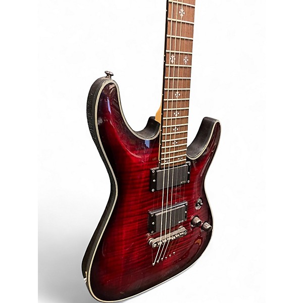 Used Schecter Guitar Research Damien Elite 6 Black Cherry Solid Body Electric Guitar