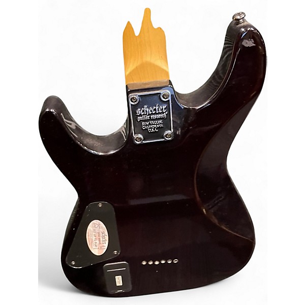 Used Schecter Guitar Research Damien Elite 6 Black Cherry Solid Body Electric Guitar