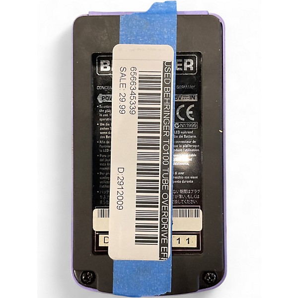 Used Behringer TO100 Tube Overdrive Effect Pedal