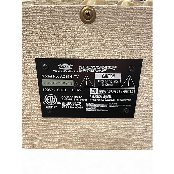 Used VOX AC15H1TV 1X12 Handwired 50th Anniversary Tube Guitar Combo Amp