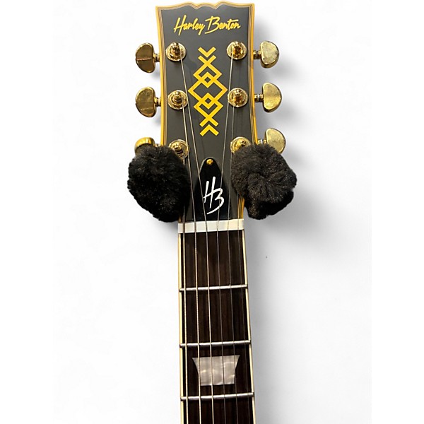 Used Harley Benton SC-Custom III Active VBK Matte Black Solid Body Electric Guitar