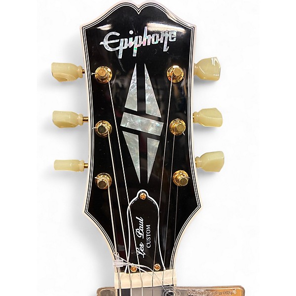 Used Epiphone Les Paul Custom Black Solid Body Electric Guitar