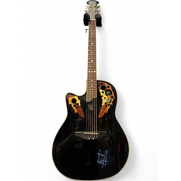 Used Ovation CS247 Celebrity Left-Handed Black Acoustic Electric Guitar