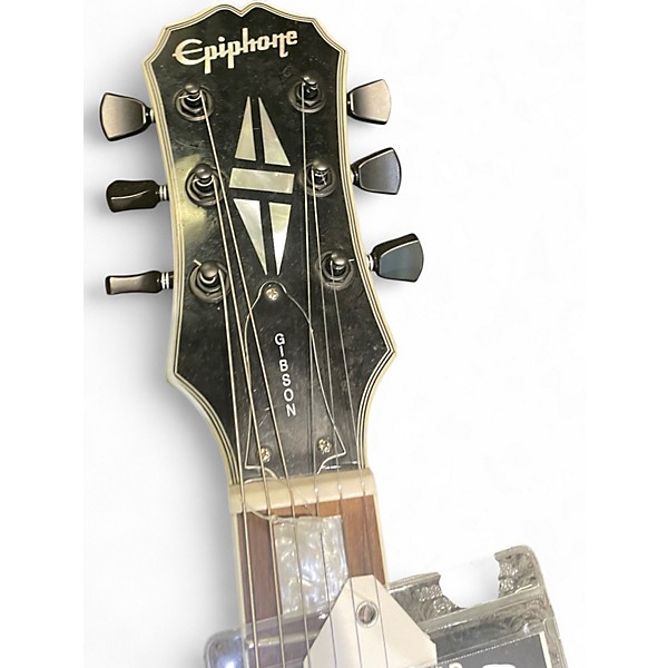 Used 2001 Epiphone Les Paul Custom Alpine White Solid Body Electric Guitar