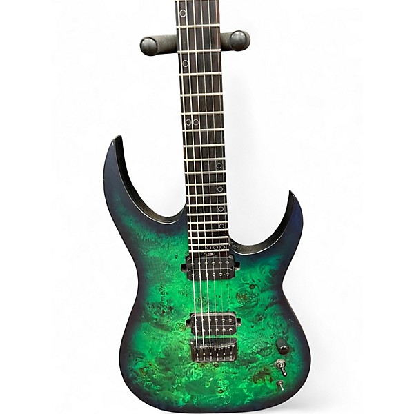 Used Schecter Guitar Research KM6 MKIII Trans Green Solid Body Electric Guitar