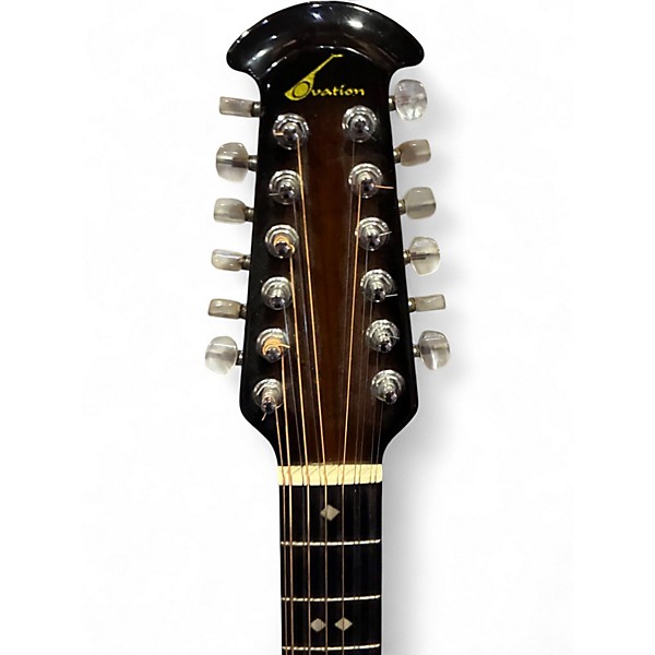 Used Ovation 1655 CUSTOM Balladeer 2 Tone Sunburst 12 String Acoustic Electric Guitar