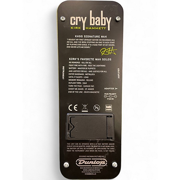 Used Dunlop KH95 Kirk Hammett Signature Cry Baby Wah Effect Pedal