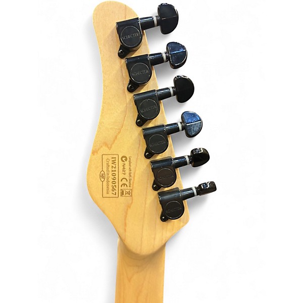 Used Schecter Guitar Research SUN VALLEY SUPER SHREDDER BLACK AND GREEN Solid Body Electric Guitar