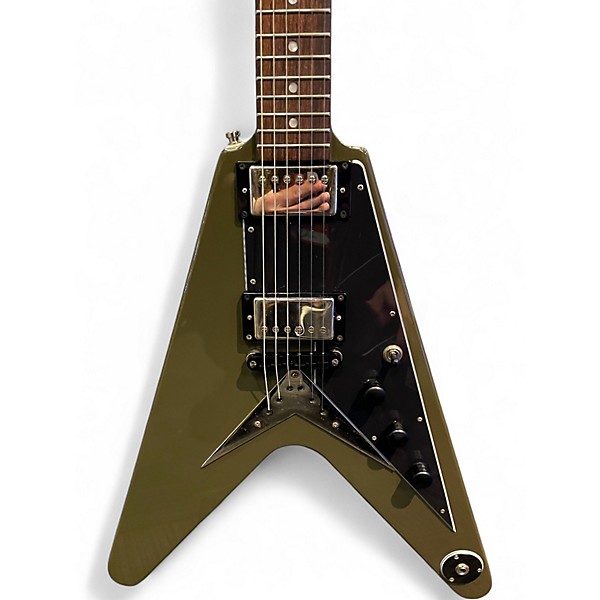 Used Epiphone 1958 Korina Flying V OLIVE DRAB Solid Body Electric Guitar