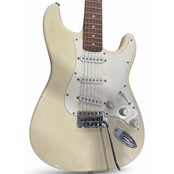 Used Squier Affinity Stratocaster Antique White Solid Body Electric Guitar