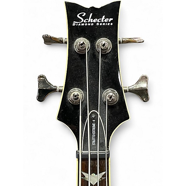 Used Schecter Guitar Research Stiletto Extreme 4 String Black Cherry Electric Bass Guitar