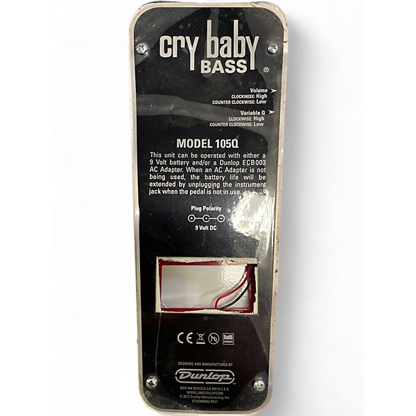 Used Dunlop 105Q Cry Baby Bass Wah Bass Effect Pedal