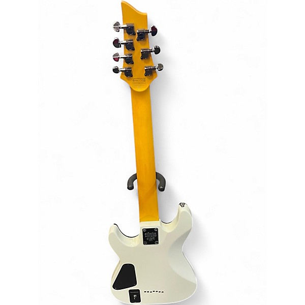 Used Schecter Guitar Research Demon 7 String Trans White Solid Body Electric Guitar