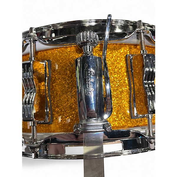 Used Ludwig 14in Classic Maple Snare GOLD SPARKLE Drum