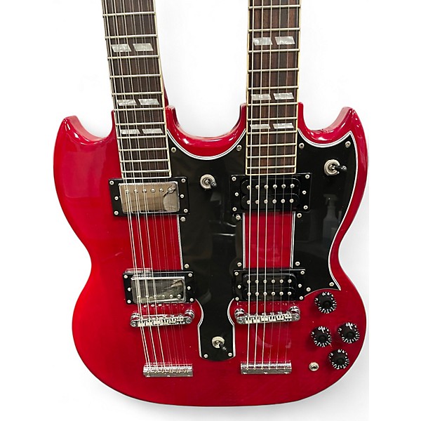 Used Epiphone SG Double Neck Cherry Solid Body Electric Guitar