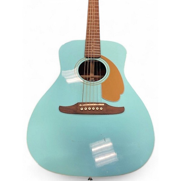 Used Fender malibu player Blue Acoustic Electric Guitar