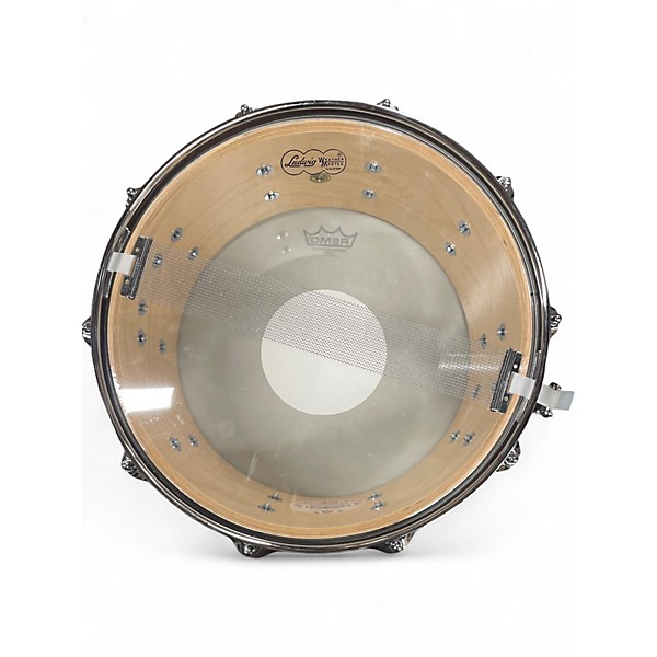 Used Ludwig 6.5X14 Classic Maple snare stained brown Drum