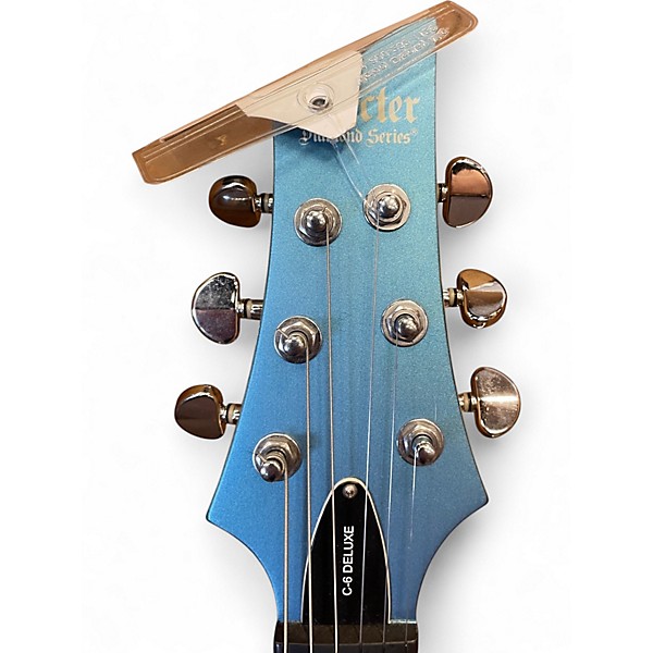 Used Schecter Guitar Research C6 deluxe  Blue Solid Body Electric Guitar