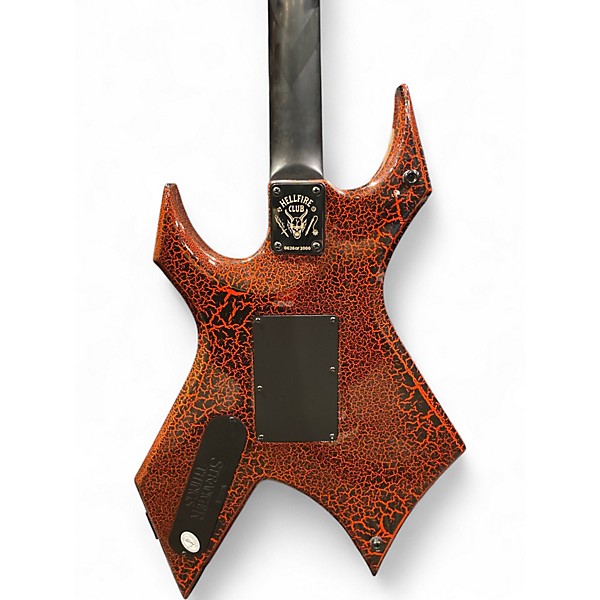 Used B.C. Rich Stranger Things "Eddie's" Limited Edition Warlock Red Crackle Solid Body Electric Guitar