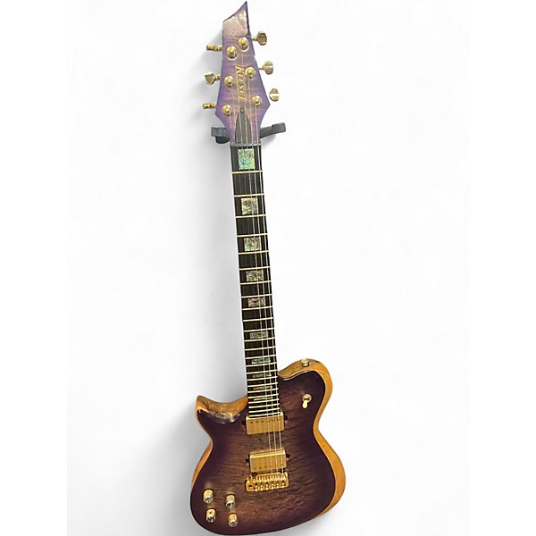 Used Kiesel Custom Single Cut Left Handed Trans Purple Solid Body Electric Guitar