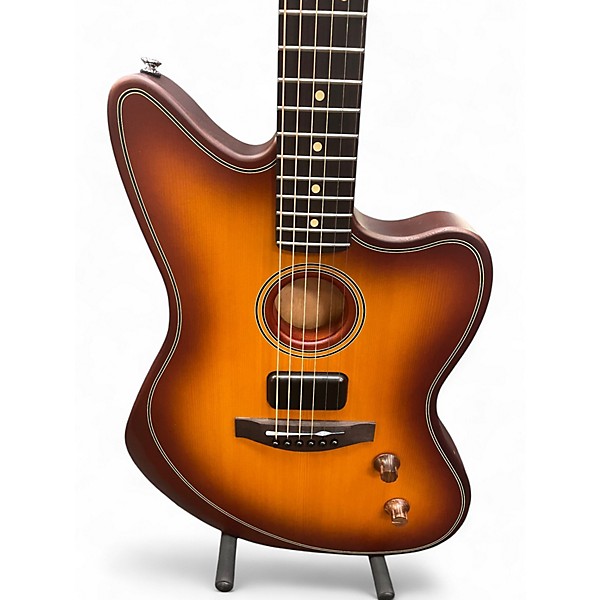 Used Fender Acoustasonic Jazzmaster Tobacco Burst Hollow Body Electric Guitar