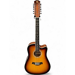 Used Vangoa VGE12-2 2 Tone Sunburst 12 String Acoustic Guitar
