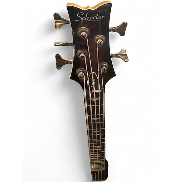 Used Schecter Guitar Research DIAMOND SERIES STILETTO EXTREME CHERRY BURST Electric Bass Guitar