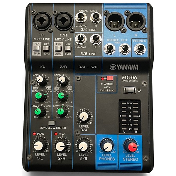 Used Yamaha MG06 Unpowered Mixer