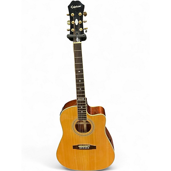 Used Epiphone AJ18SCE Advanced Jumbo Natural Acoustic Electric Guitar