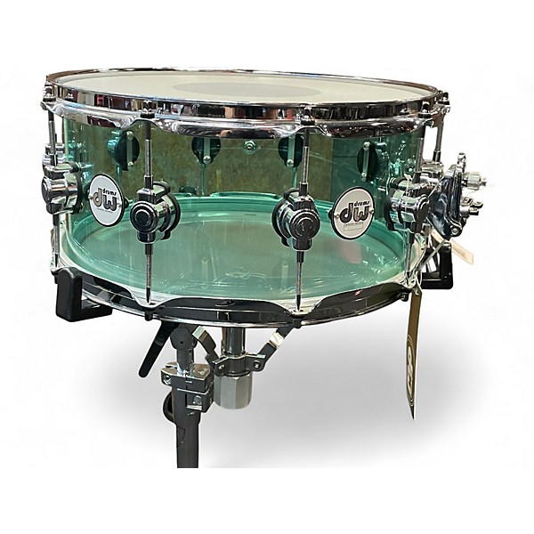 Used DW 6.5X14 Design Series Acrylic Snare Sea Glass Drum