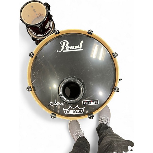 Used Pearl 5 Piece Vision Crimson Red Burst Drum Kit