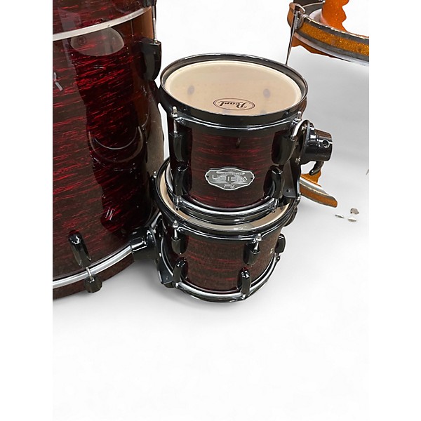 Used Pearl 5 Piece Vision Crimson Red Burst Drum Kit
