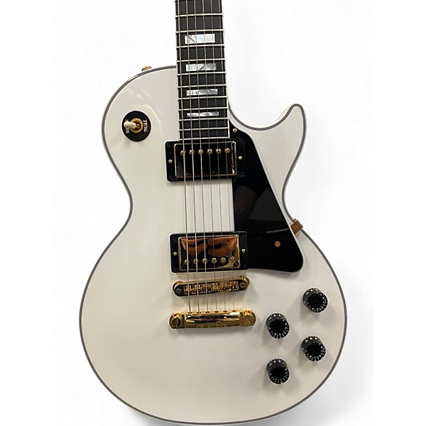 Used Gibson Les Paul Custom Alpine White Solid Body Electric Guitar