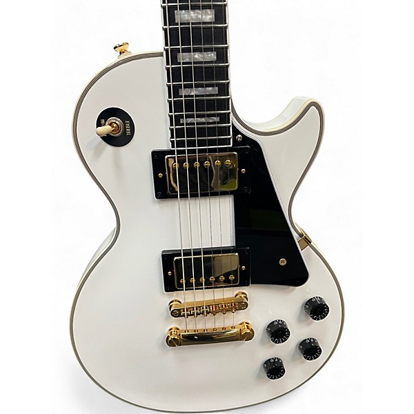 Used Epiphone Les Paul Custom White Solid Body Electric Guitar