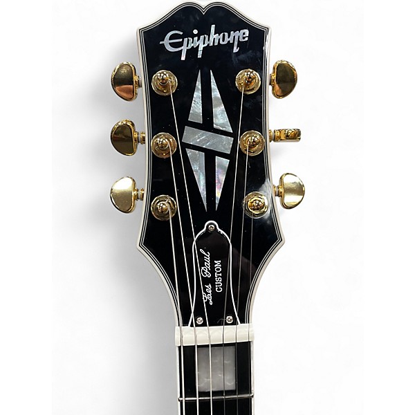 Used Epiphone Les Paul Custom White Solid Body Electric Guitar