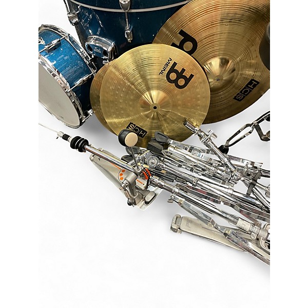 Used Pearl 5 Piece Export BLUE SPARKLE Drum Kit