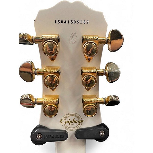 Used 2015 Epiphone Les Paul Custom Alpine White Solid Body Electric Guitar