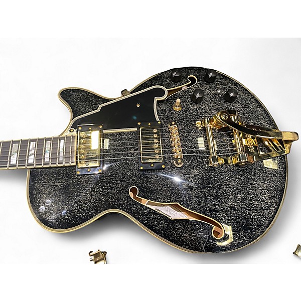 Used 2022 D'Angelico EXCEL SS Black and Gold Hollow Body Electric Guitar