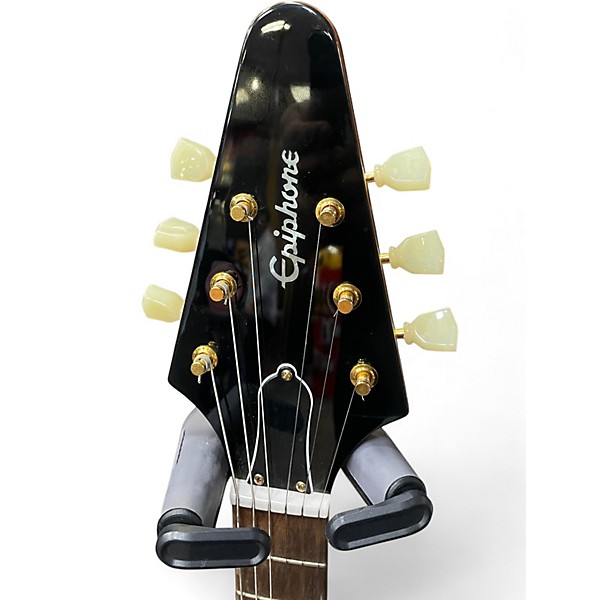 Used Epiphone Korina Flying V Natural Electric Bass Guitar