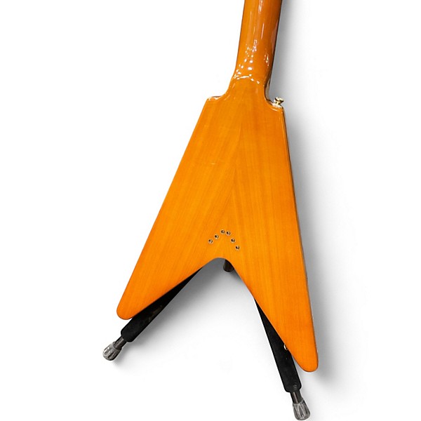 Used Epiphone Korina Flying V Natural Electric Bass Guitar