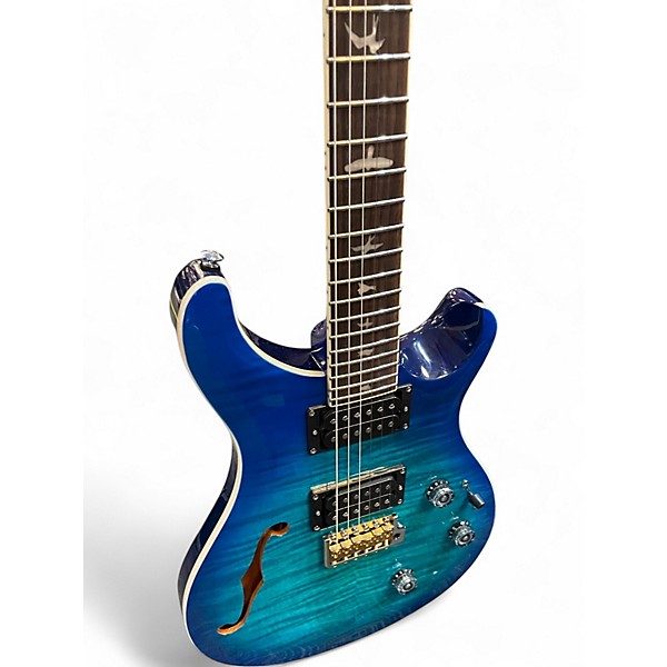 Used PRS SE Custom 24 Piezo LAKE BLUE Hollow Body Electric Guitar
