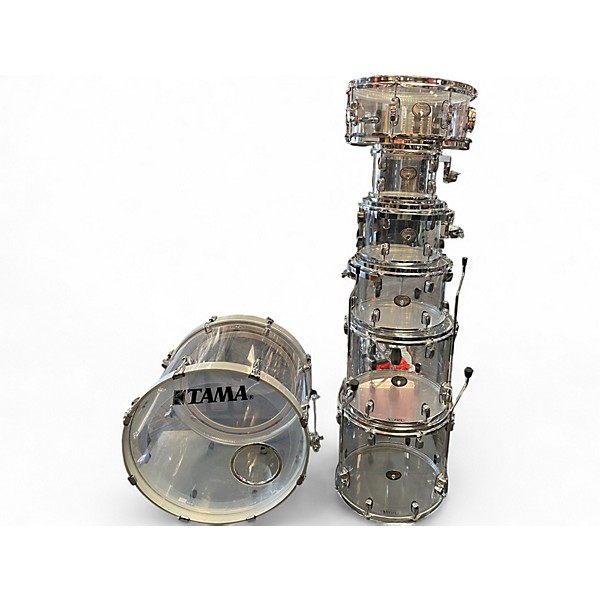 Used TAMA 7 Piece Silverstar ACRYLIC CLEAR Drum Kit