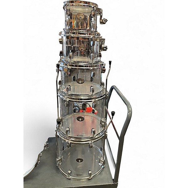 Used TAMA 7 Piece Silverstar ACRYLIC CLEAR Drum Kit