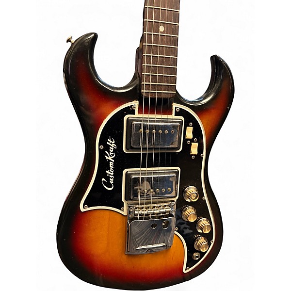 Vintage 1960s Custom Craft Beat Blaster 2 3 Color Sunburst Solid Body Electric Guitar