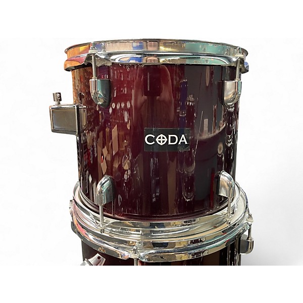 Used CODA Drums 4 Piece Drum set Maroon Drum Kit