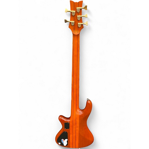 Used Schecter Guitar Research Stiletto Studio 5 String Fretless Honey Satin Electric Bass Guitar