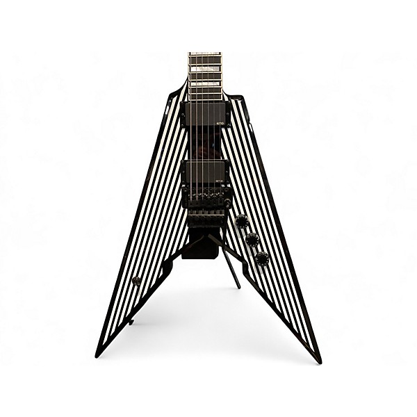 Used Wylde Audio Viking V Black with Silver Pinstripes Solid Body Electric Guitar